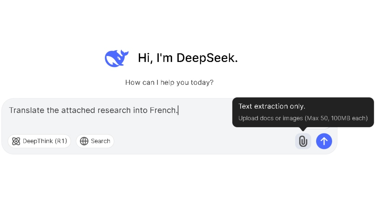 deepseek translation by uploading a file