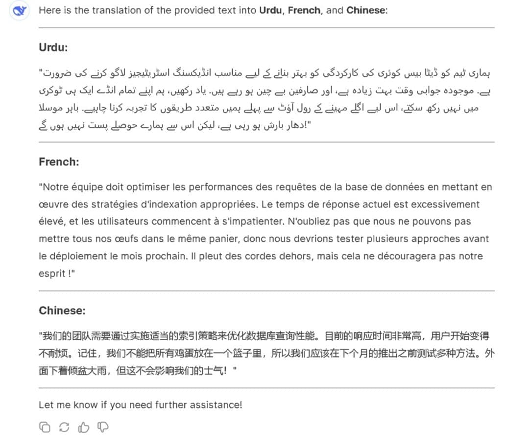 testing deepseek for translation