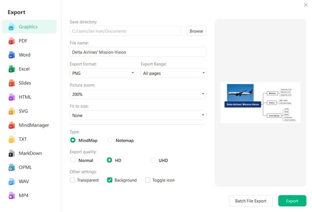 edrawmind export tools