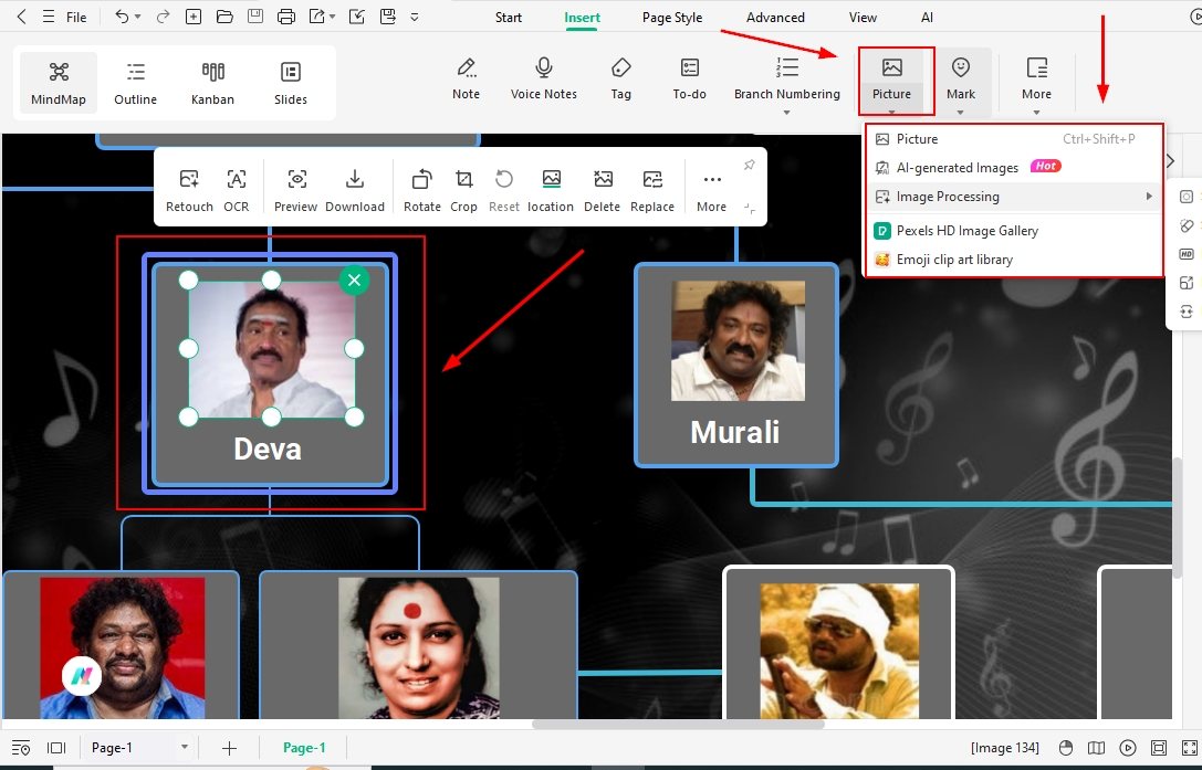 add images for each member