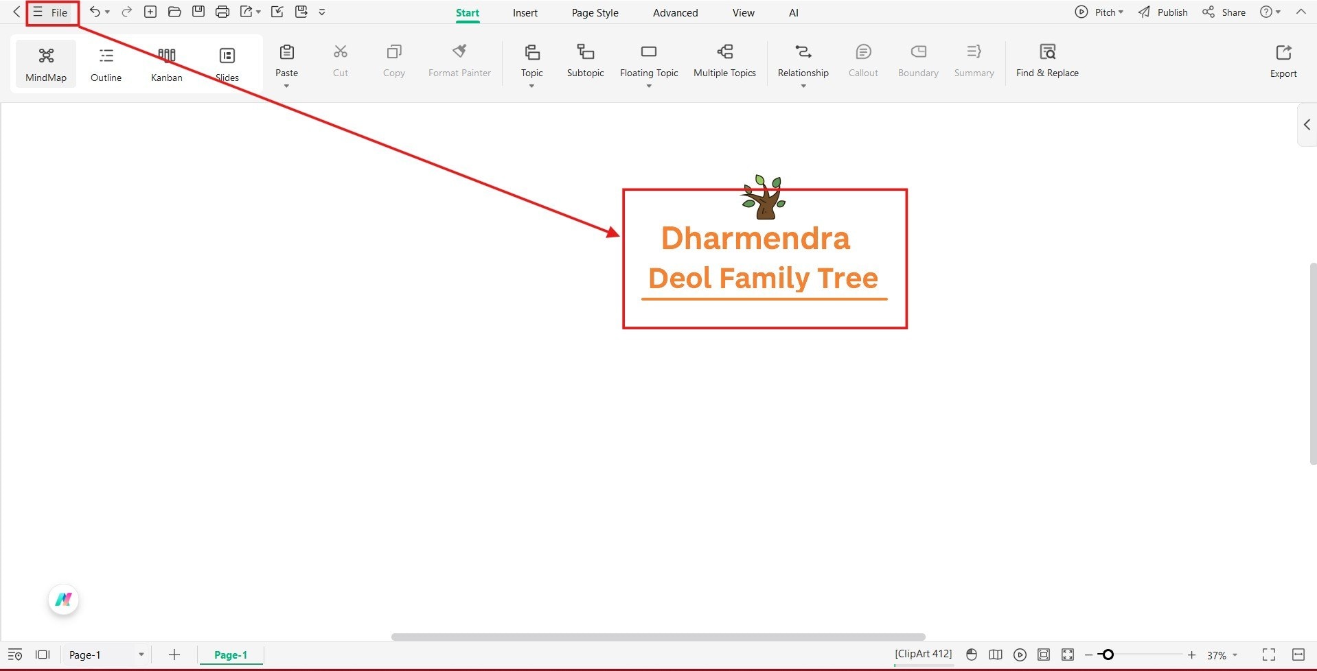 making a family tree from scratch