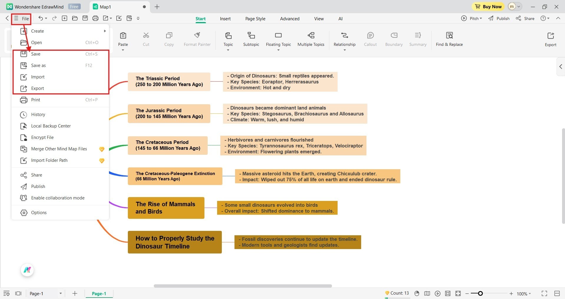 EdrawMind - learning how to export the file