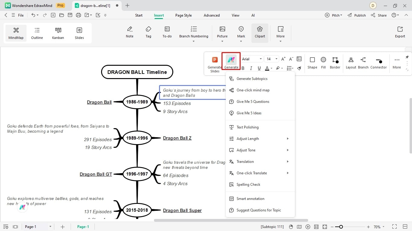 create a timeline on edrawmind