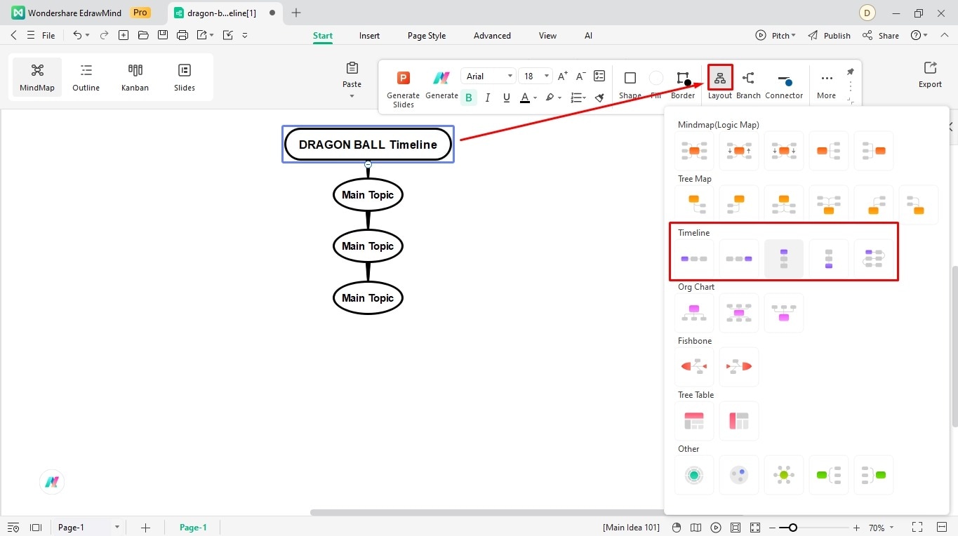 create a timeline on edrawmind