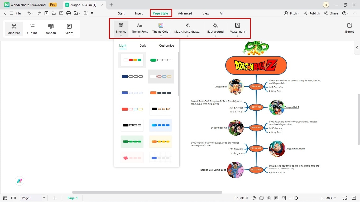 create a timeline on edrawmind