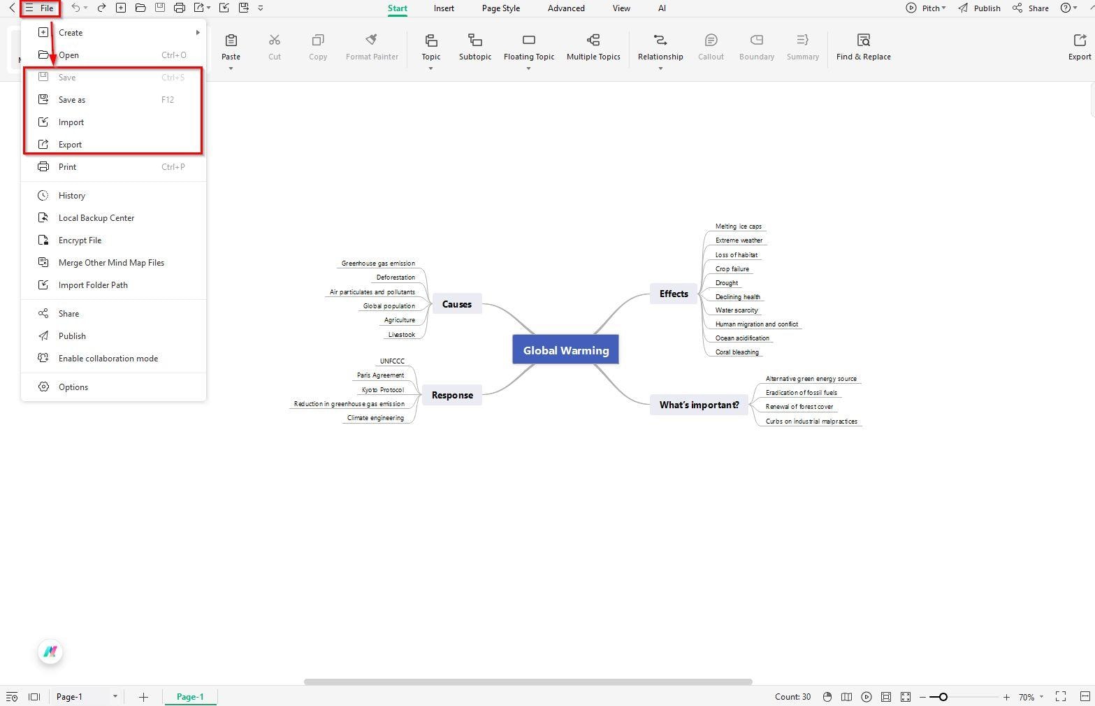 export your mind map