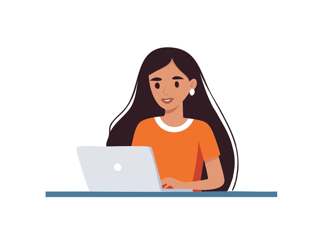 woman working using laptop