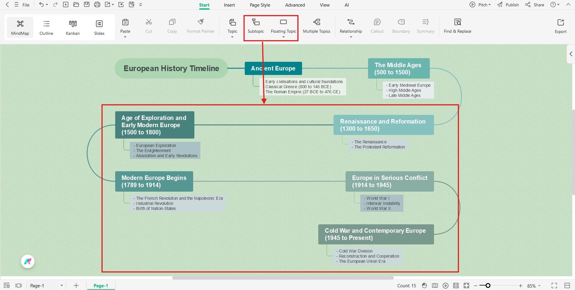 adding each event one by one
