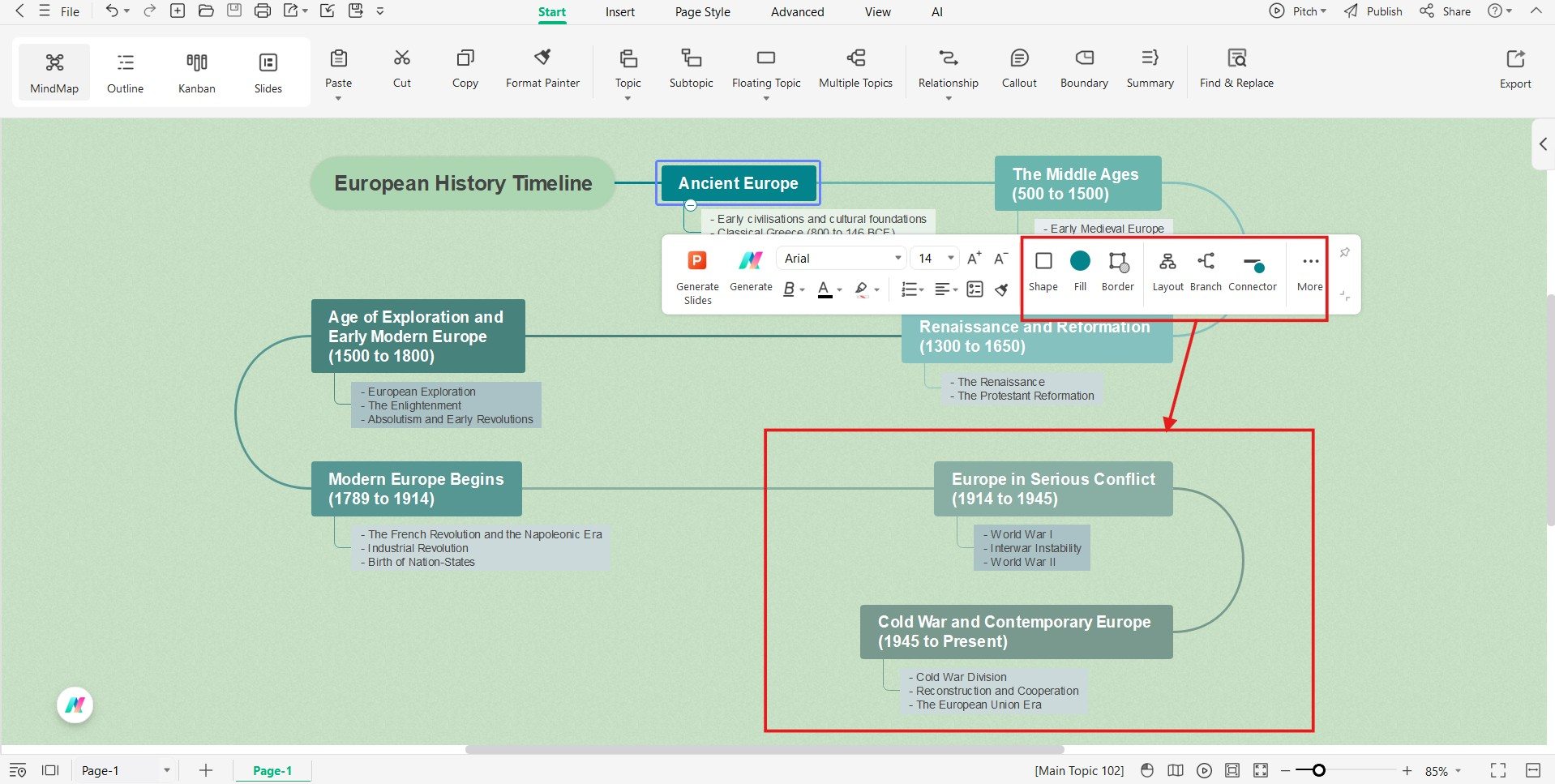 changing the look of each event