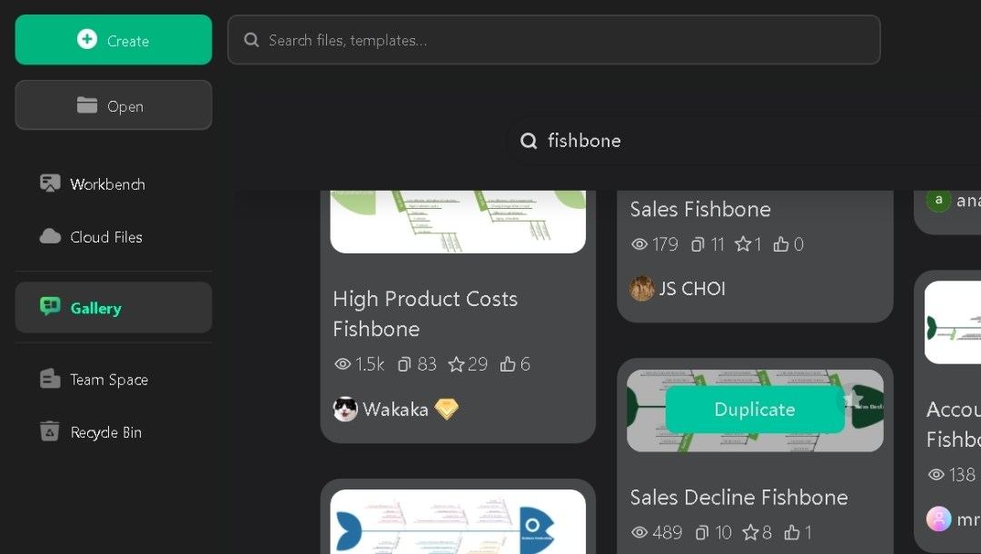 select-fishbone-template-in-edrawmind