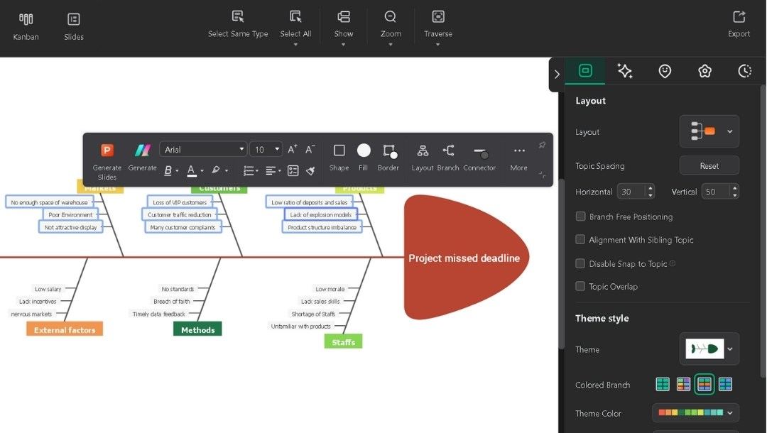 color-code-and-style-fishbone-diagram-in-edrawmind