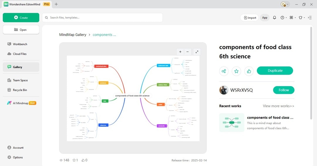 duplicate food mind map template-edit