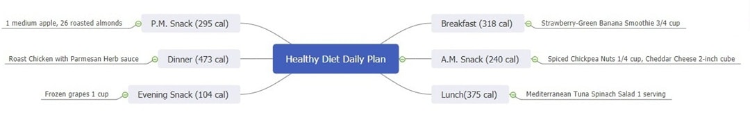 healthy diet daily plan-mind map
