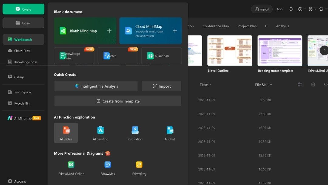open ai slides option in edrawmind