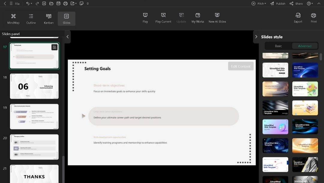 edit AI presentation and export