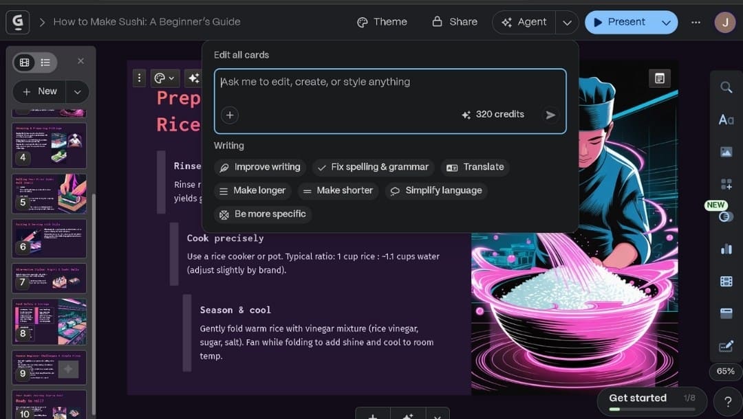 quick layout and design options