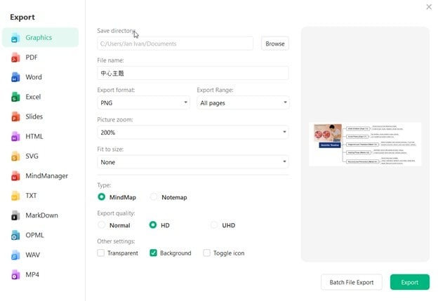 edrawmind export tools-screenshot