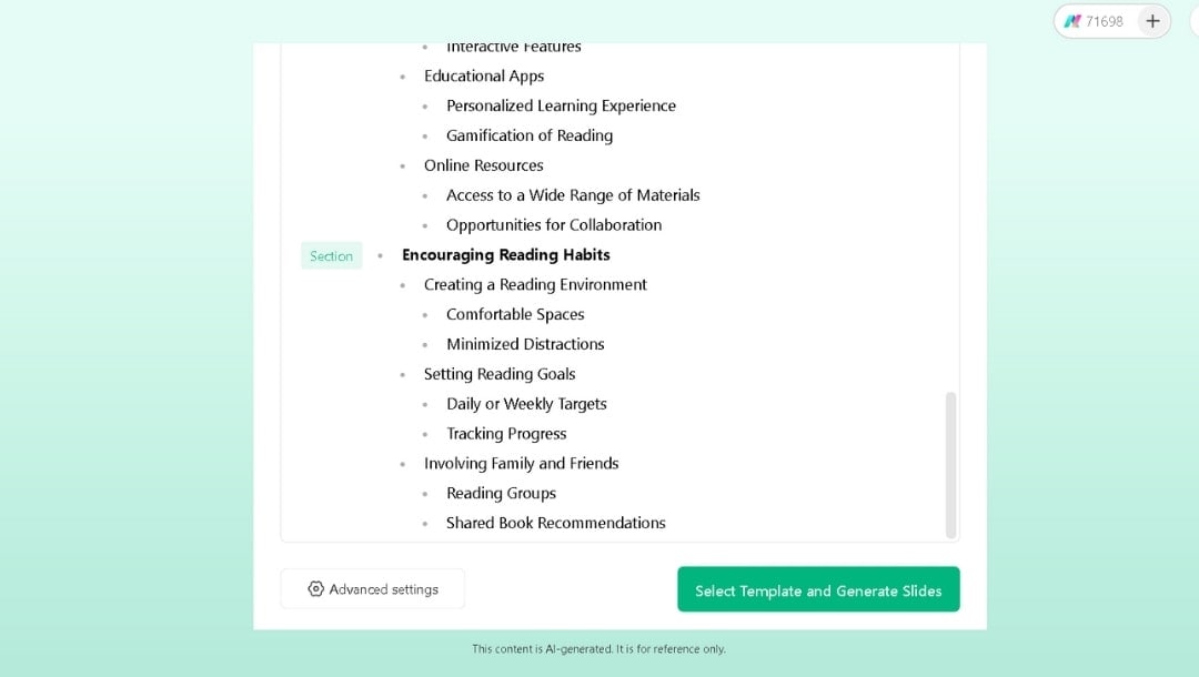 choose template design before ai presentation generation
