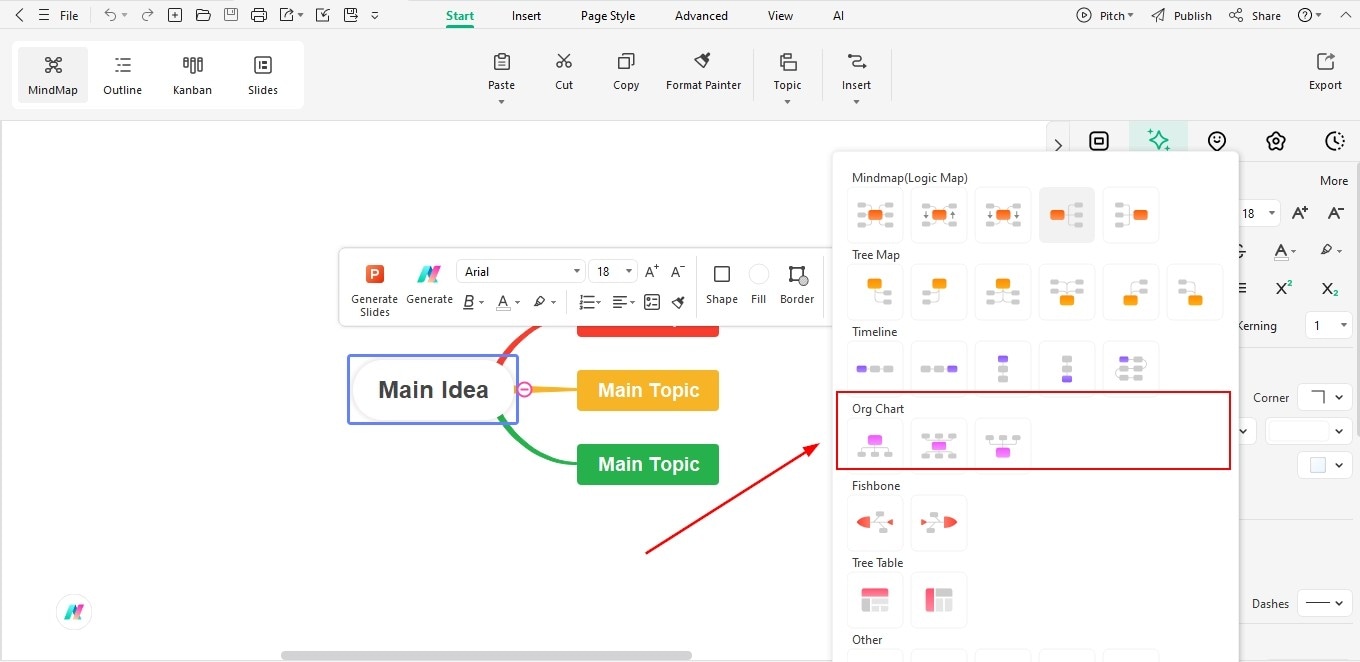 change the layout and add subtopics