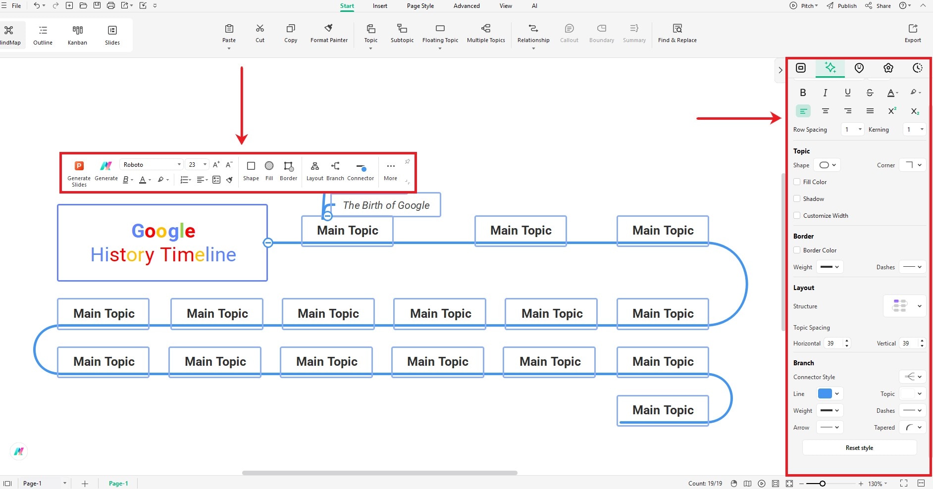 customize timeline