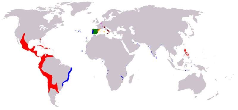 The realms of Philip II of Spain