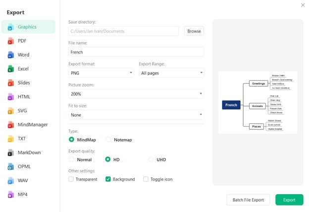 edrawmind export tools