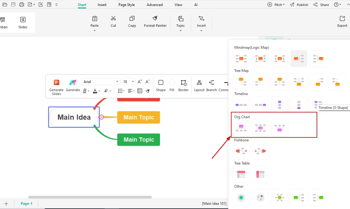 change the layout of your org chart-function/scene