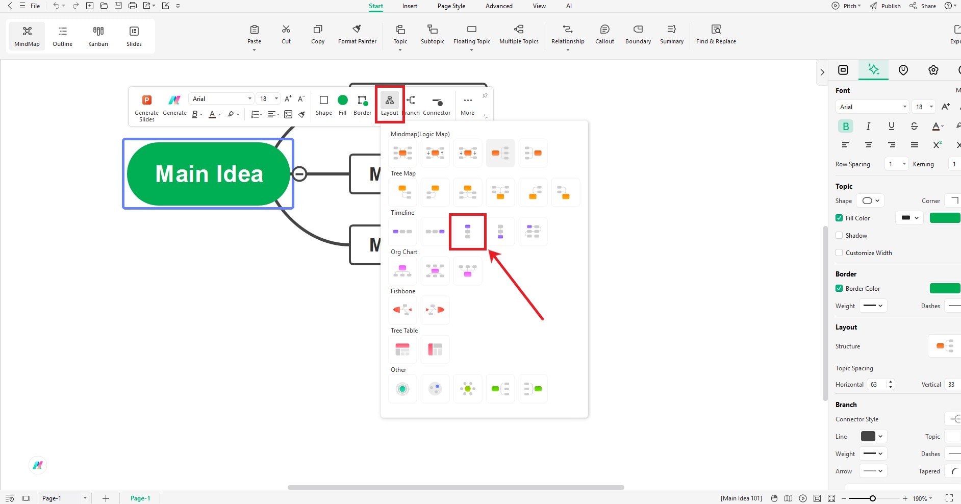 edrawmind-select-timeline-layout