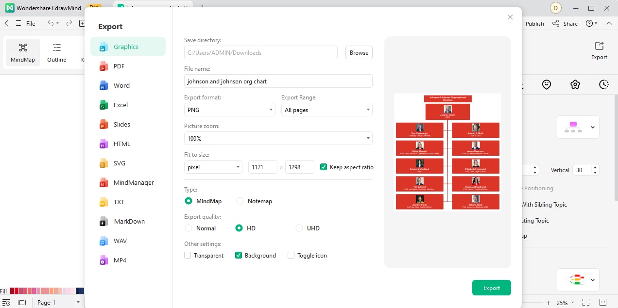 customize the org chart