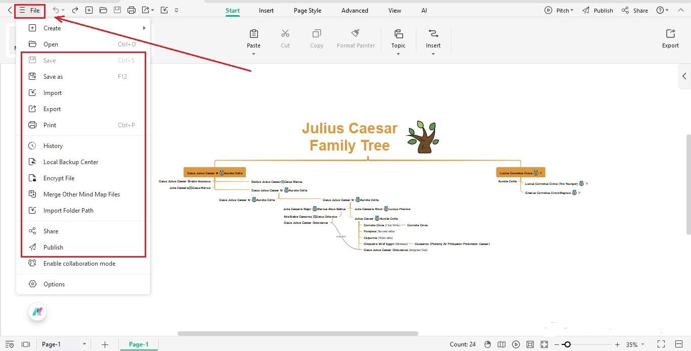 EdrawMind – Datei speichern oder exportieren