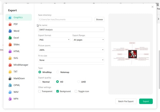 edrawmind export tools