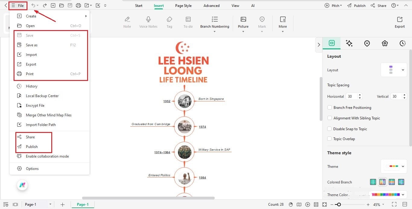 save and export the timeline