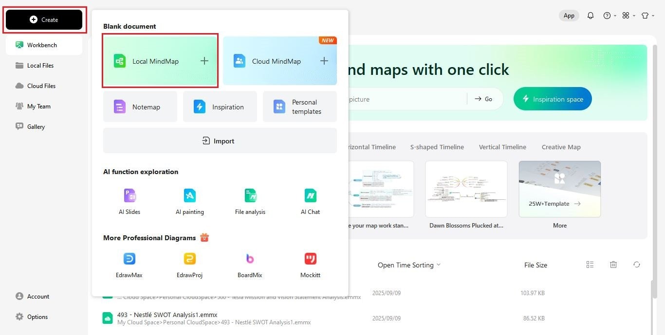login and start a new file