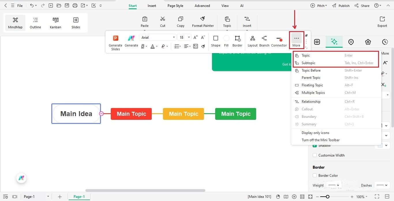 add topics and subtopics