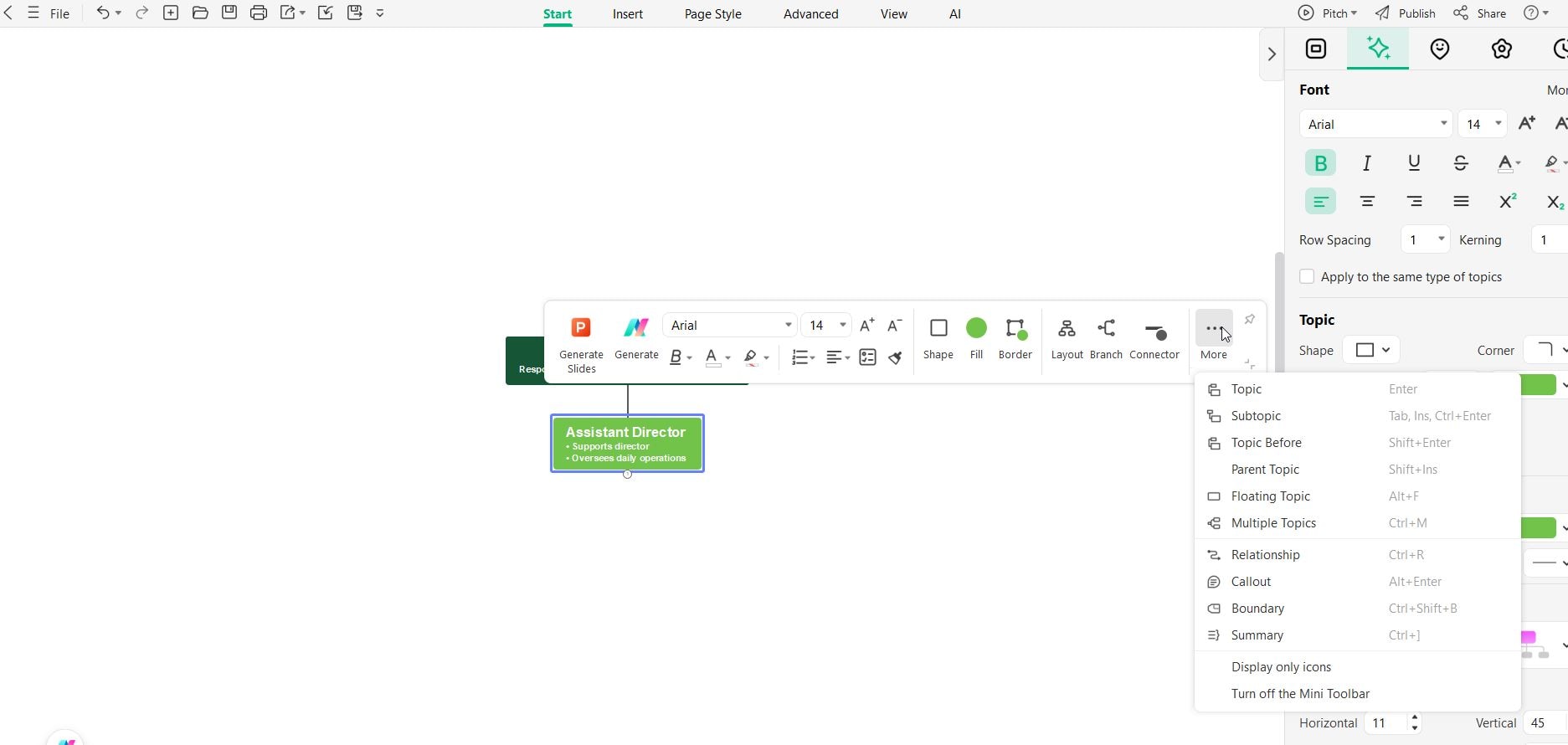 EdrawMind - creating org chart