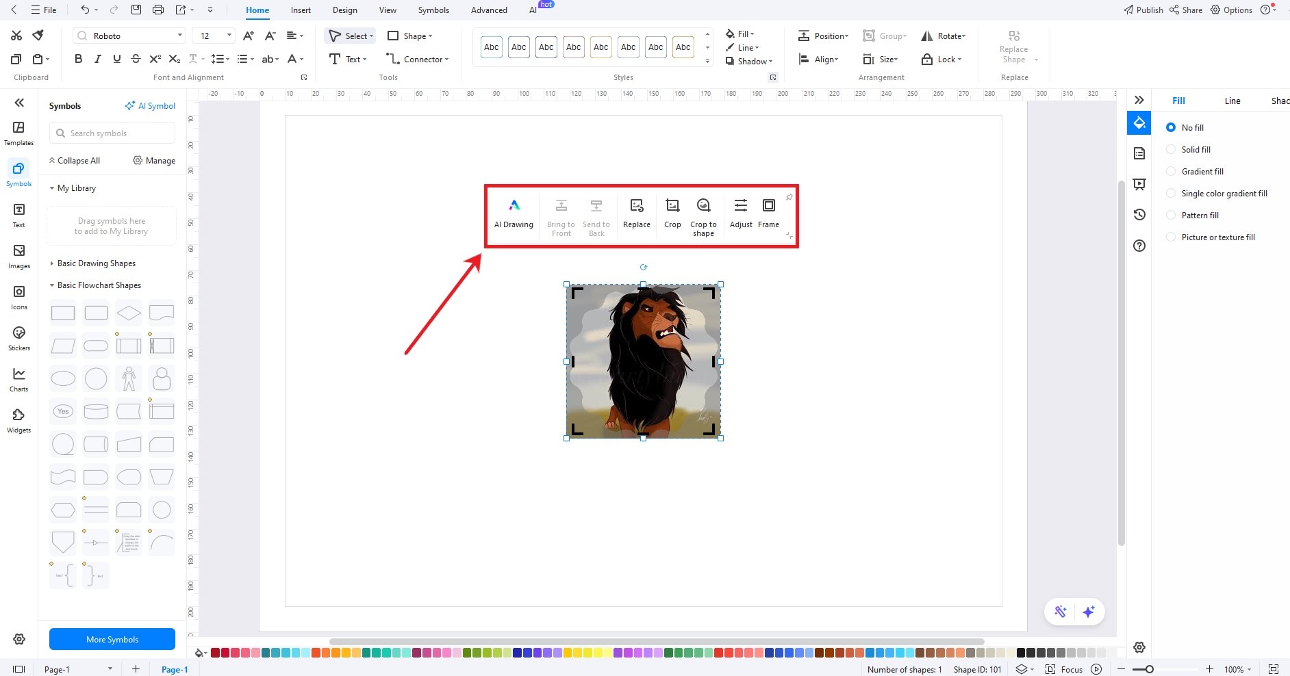 edrawmind change image shape