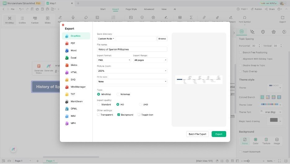edrawmind export tools