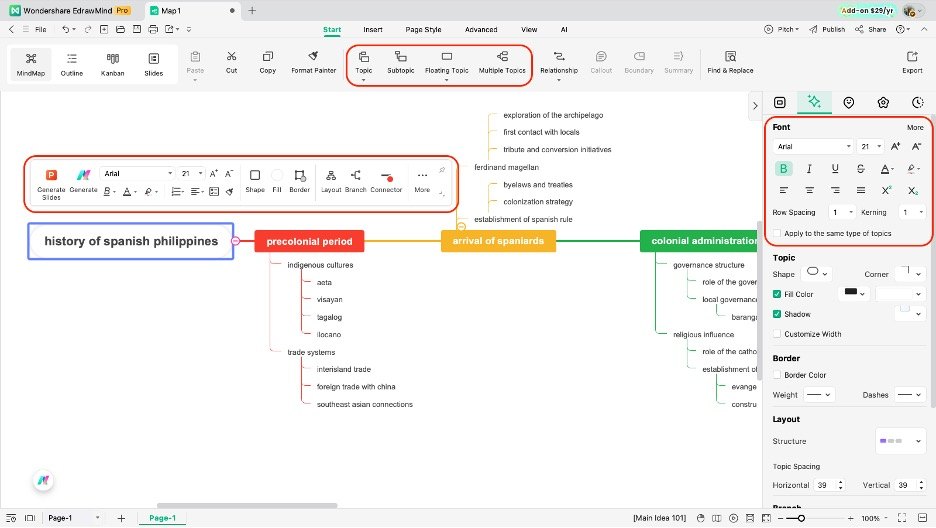 EdrawMind - edrawmind add text and node
