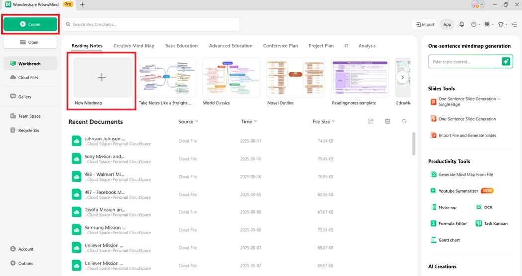 edrawmind main window
