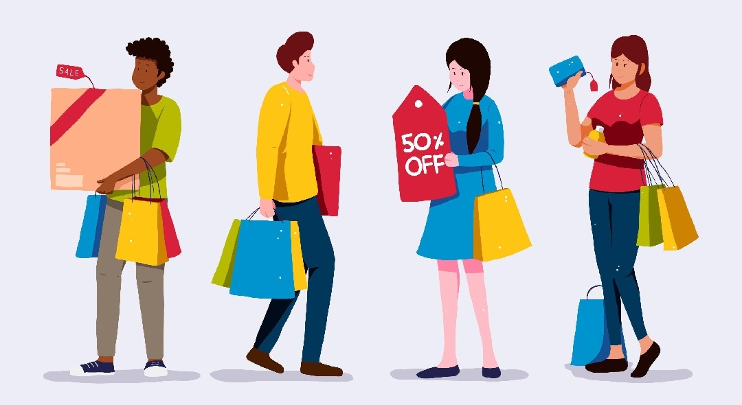 people standing while shopping on sale