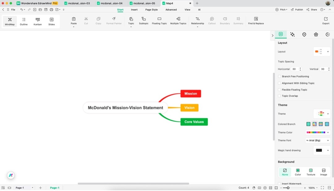 edrawmind add main branches