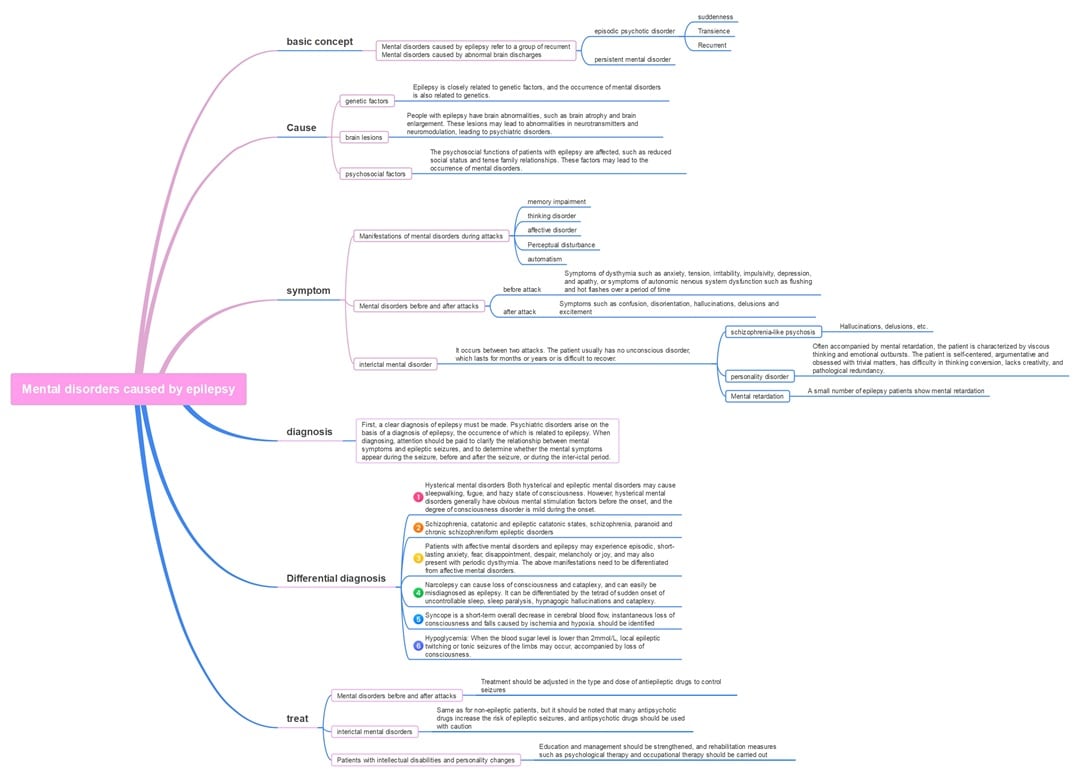 epilepsy and mental health mind map