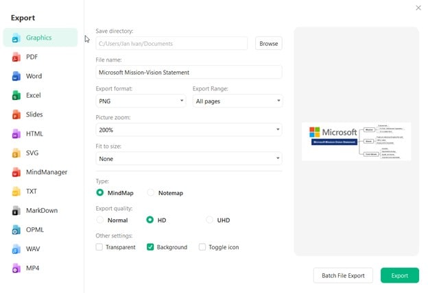 edrawmind export tools