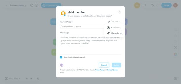 mindmeister share page