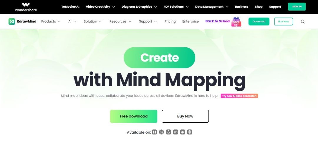 edrawmind website-interface preview