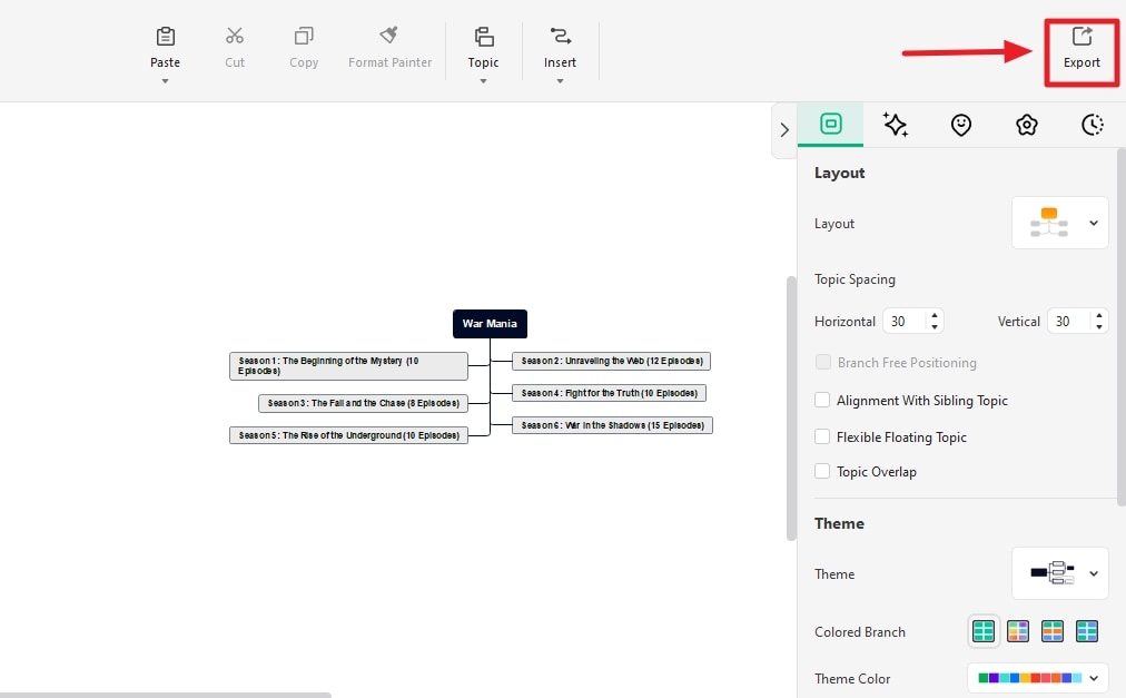 export the file