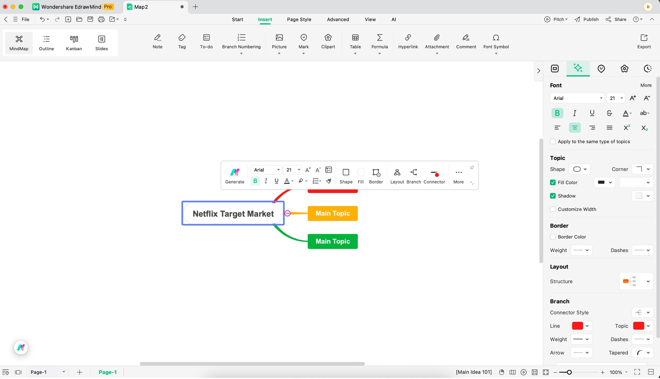 edrawmind main topic