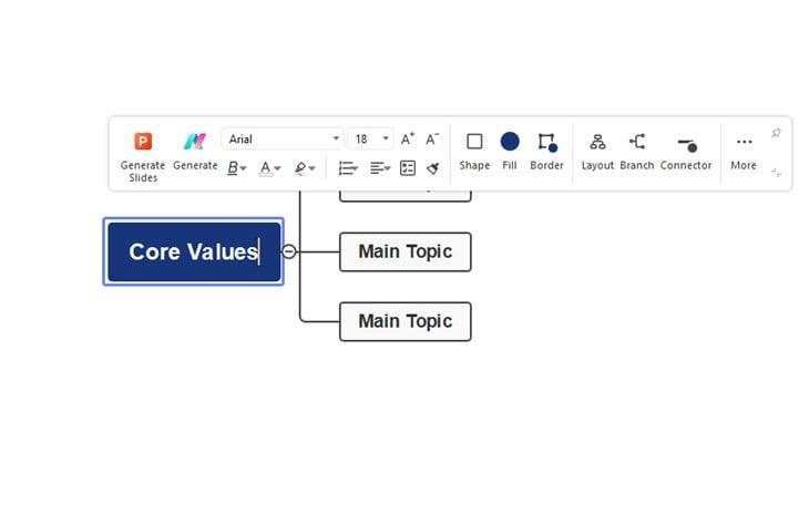 edit the Main Idea to Core Values