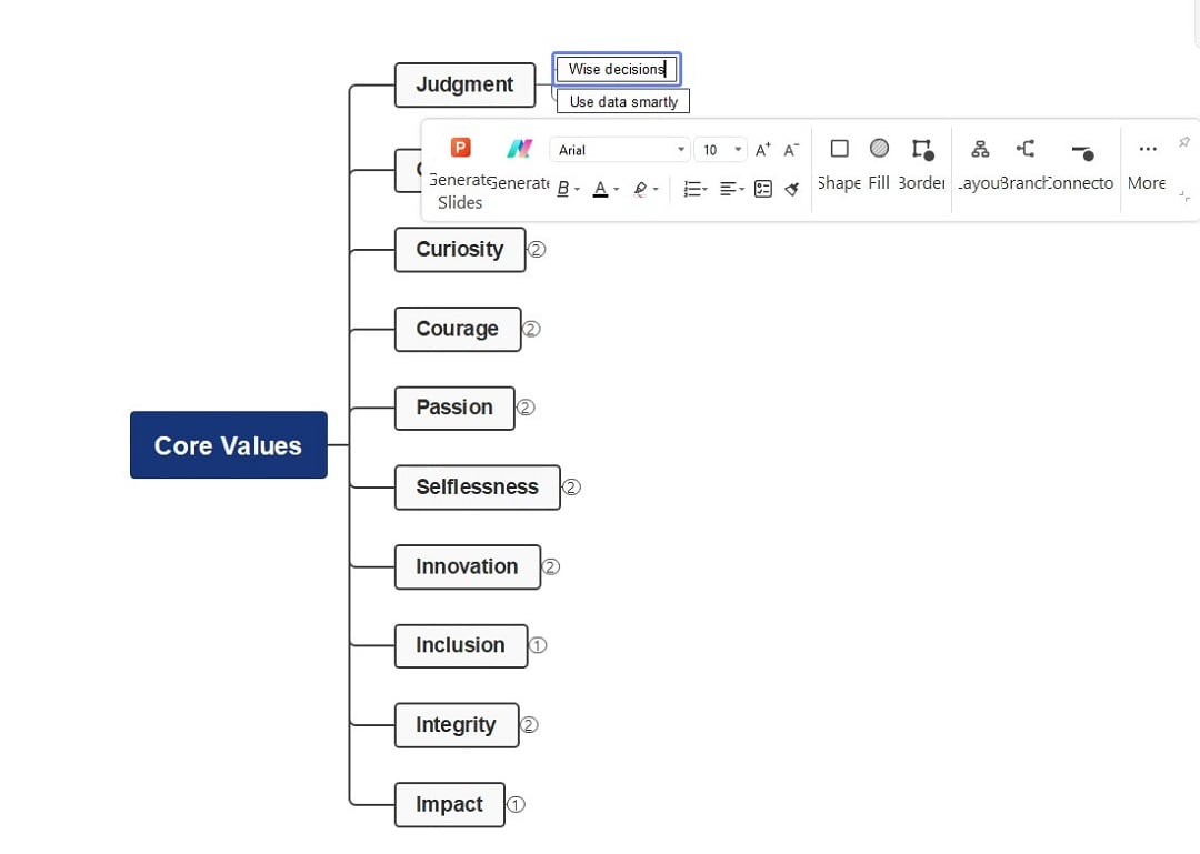 add main branches by pressing the Enter key
