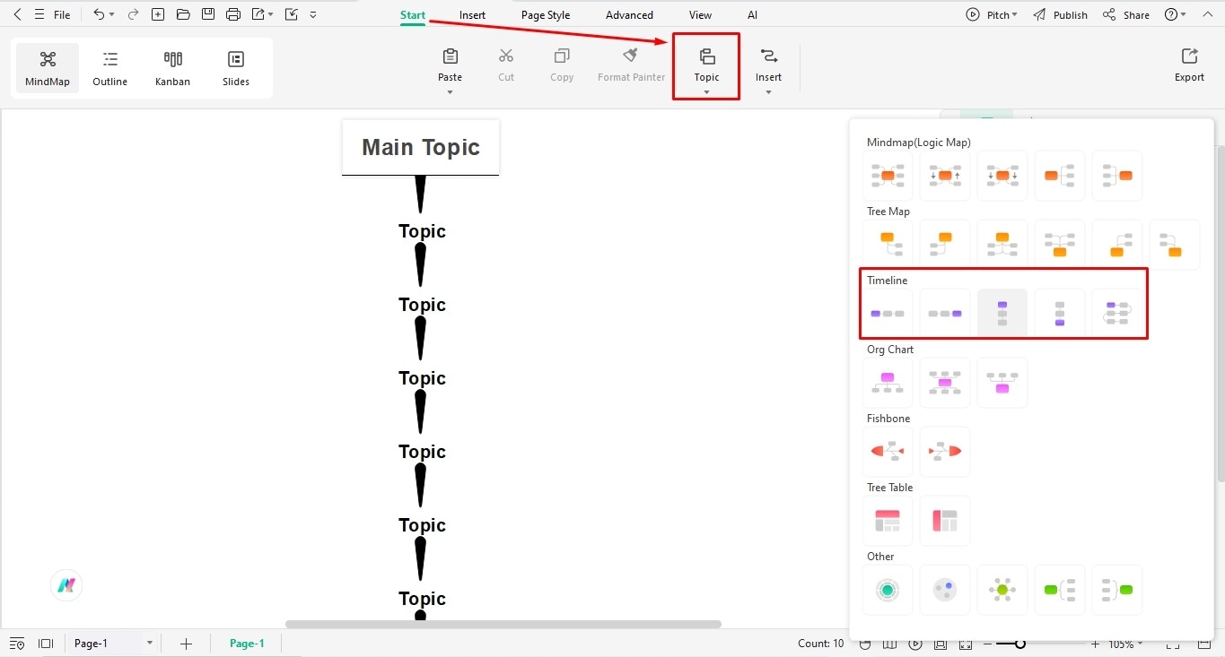 create a timeline on edrawmind